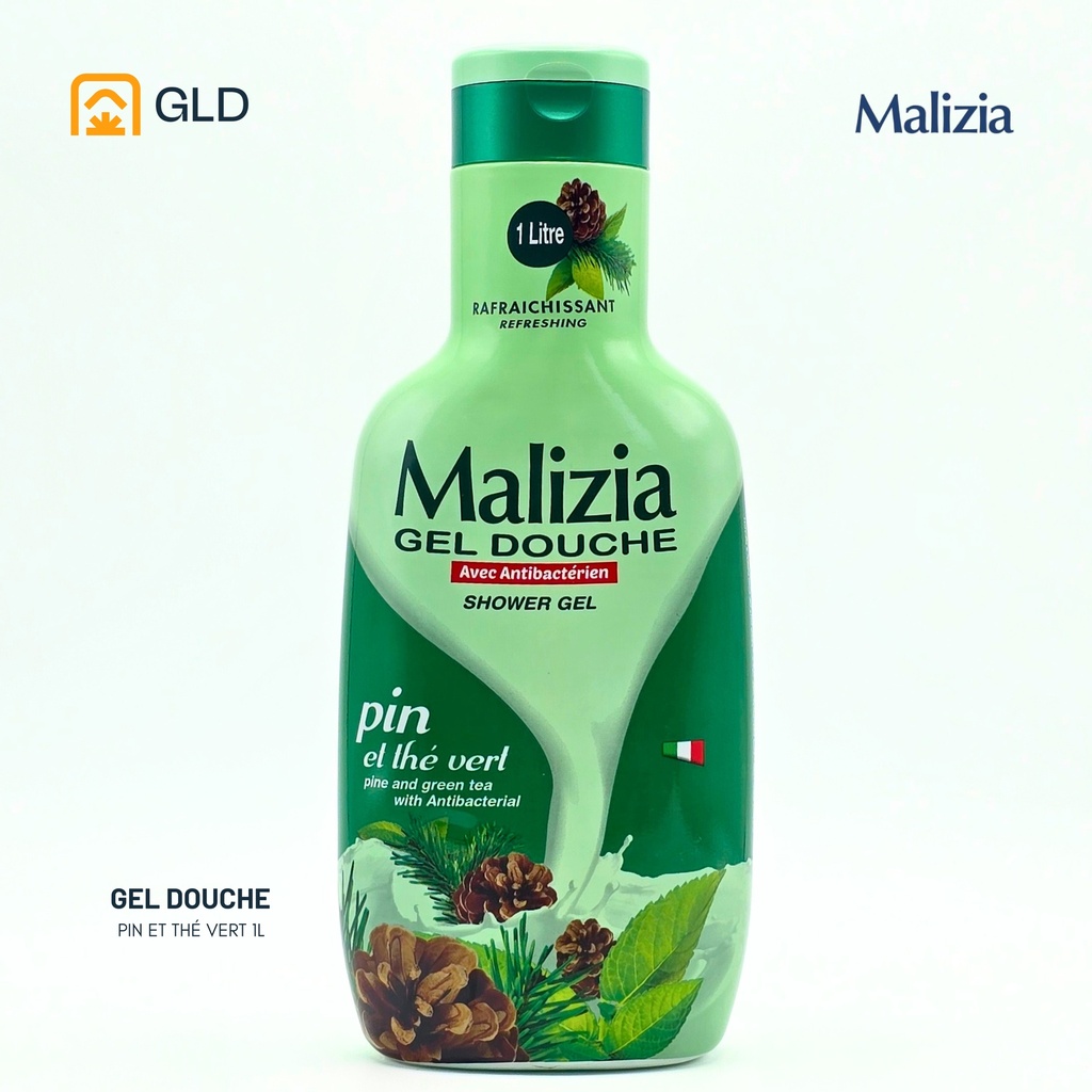 Gel Douche Malizia Pin et The vert 1 L 