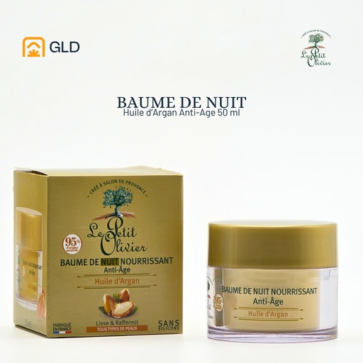 Baume De Nuit Nourrissant Le Petit Olivier Anti Age Huile d'Argan 50 Ml