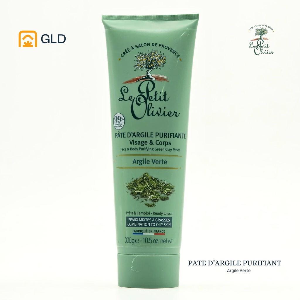 Pate d'Argile Purifiante Visage & Corps Le Petit Olivier Argile verte 300 G