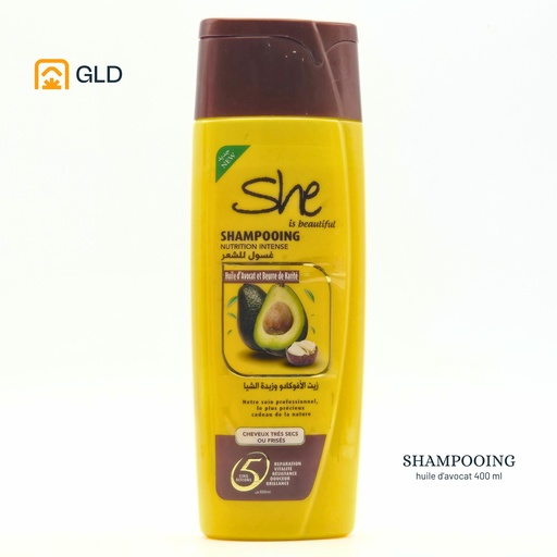 Shampooing She Huile d'Avocat et Beurre De Karite 400 Ml