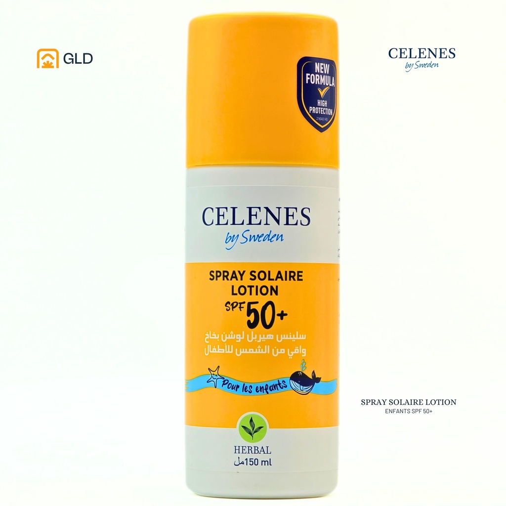 Lotion Solaire En Spray SPF 50+ Celenes Herbal Pour Enfants 150 Ml 