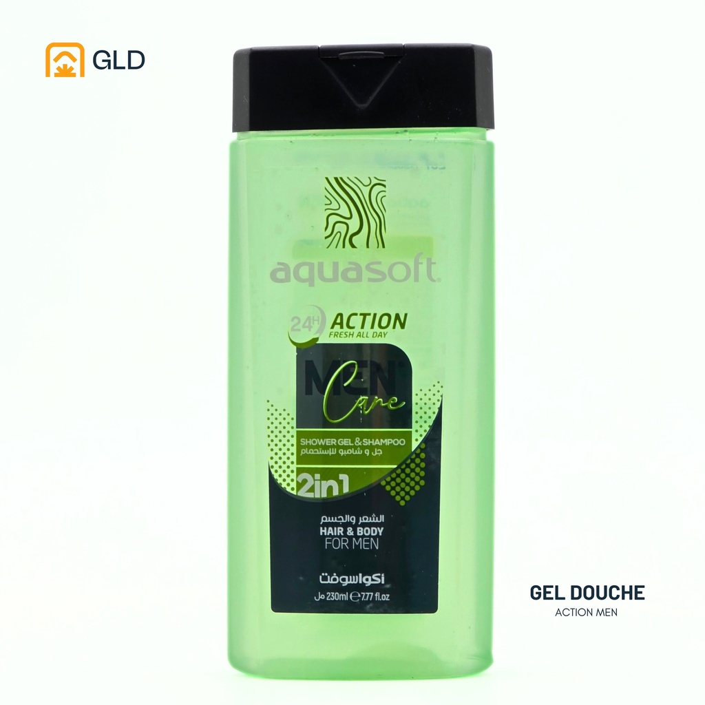 Gel Douche Homme  Aquasoft Action Fresh 230 Ml