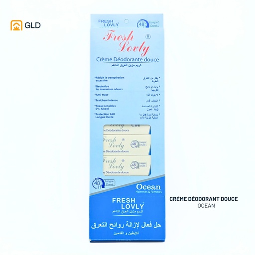 Creme Deodorante Douce Fresh Lovly Ocean Bleu x 10 Boites