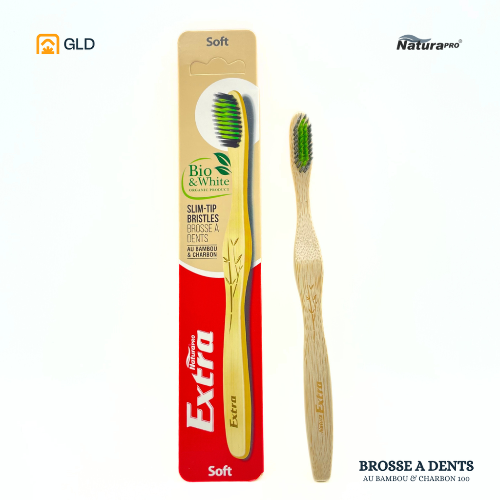 Brosse A Dent NaturaPro Extra Bambou & charbon Bio White B100