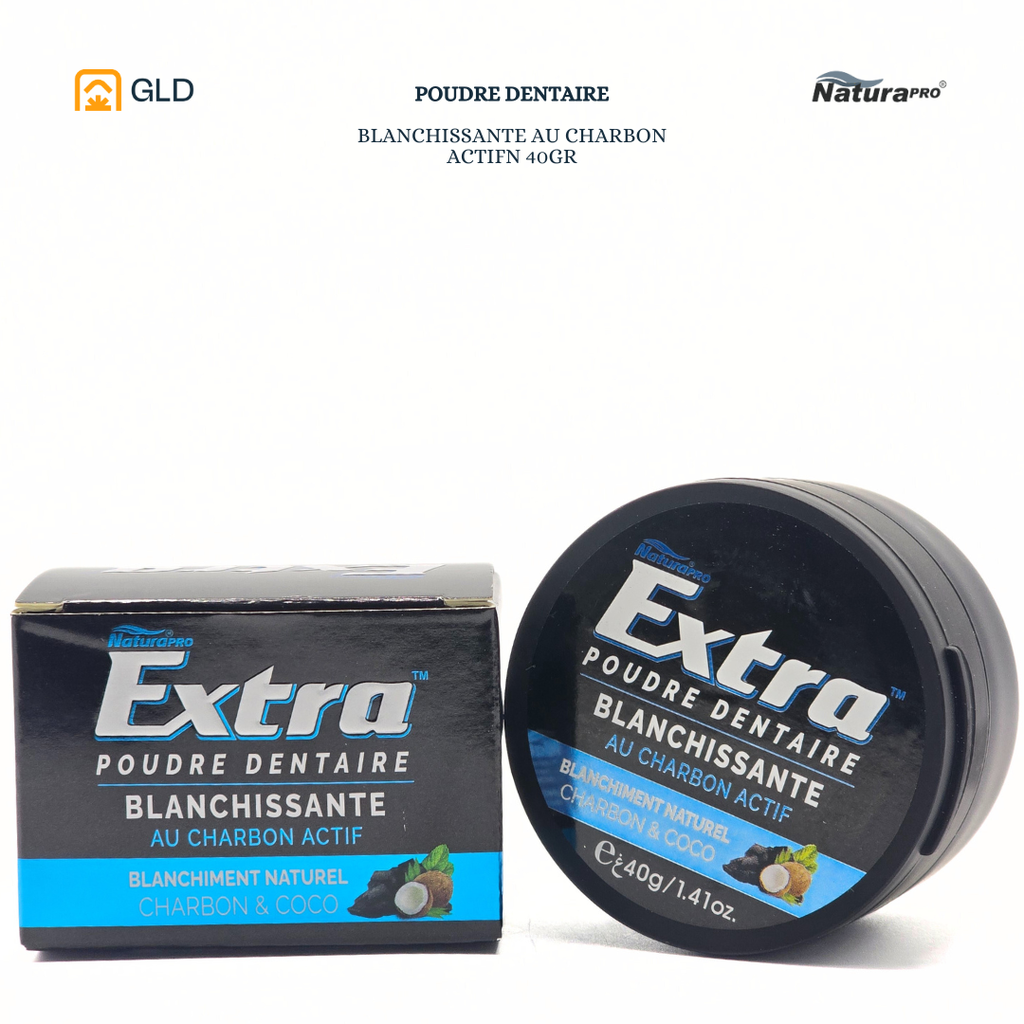 Poudre Blanchissante NaturaPro Extra Au Charbon Actif Et Coco 40 Gr