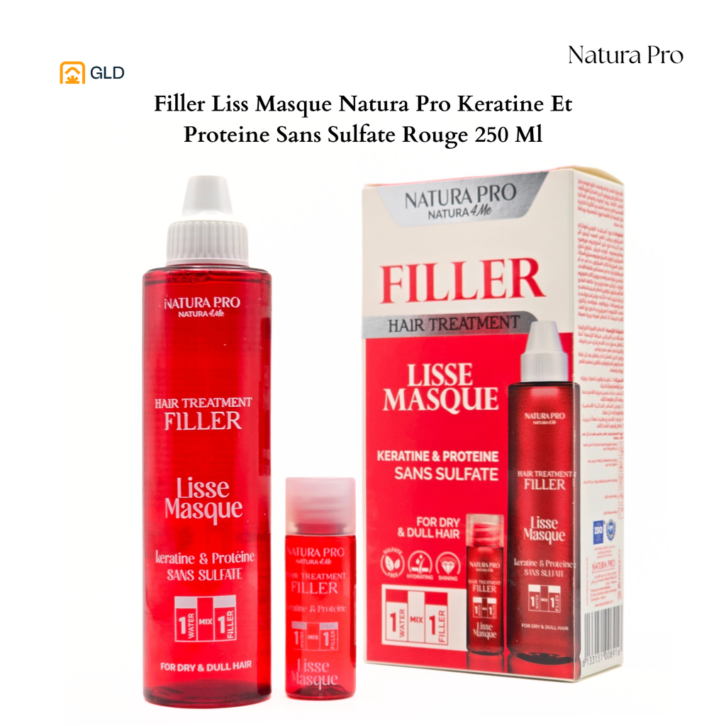 Filler Liss Masque Natura Pro Keratine Et Proteine Sans Sulfate Rouge 250 Ml