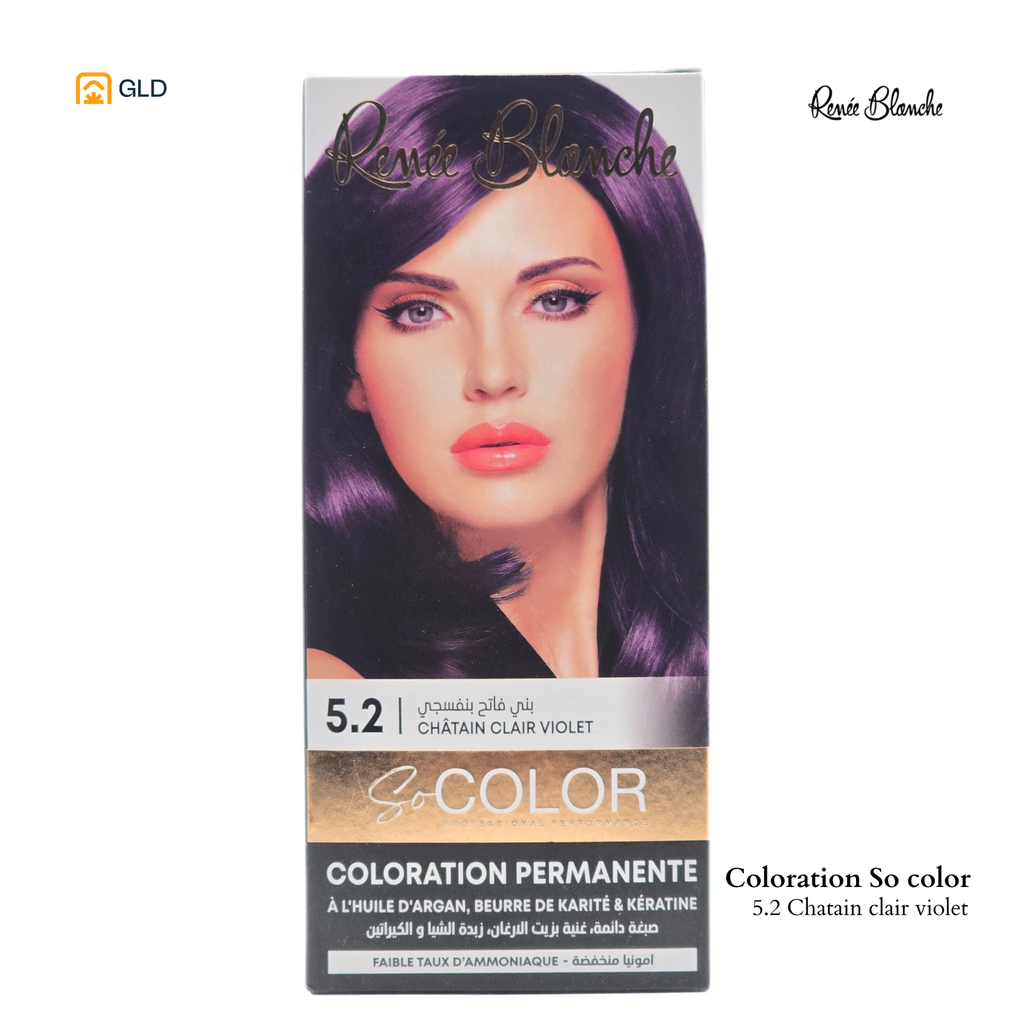 Coloration Capillaire So Color 5.2 Chatain Clair Violet