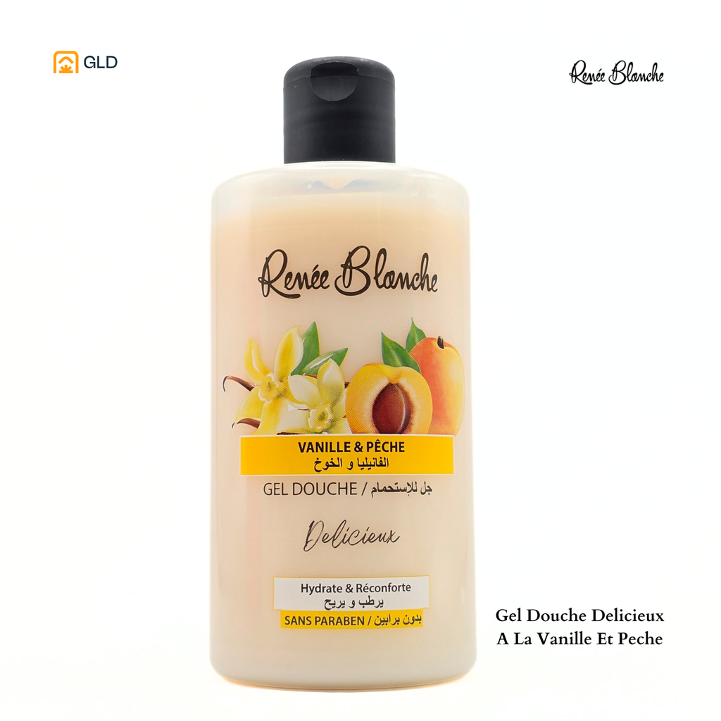 Gel Douche Renée Blanche Delicieux A La Vanille Et Peche