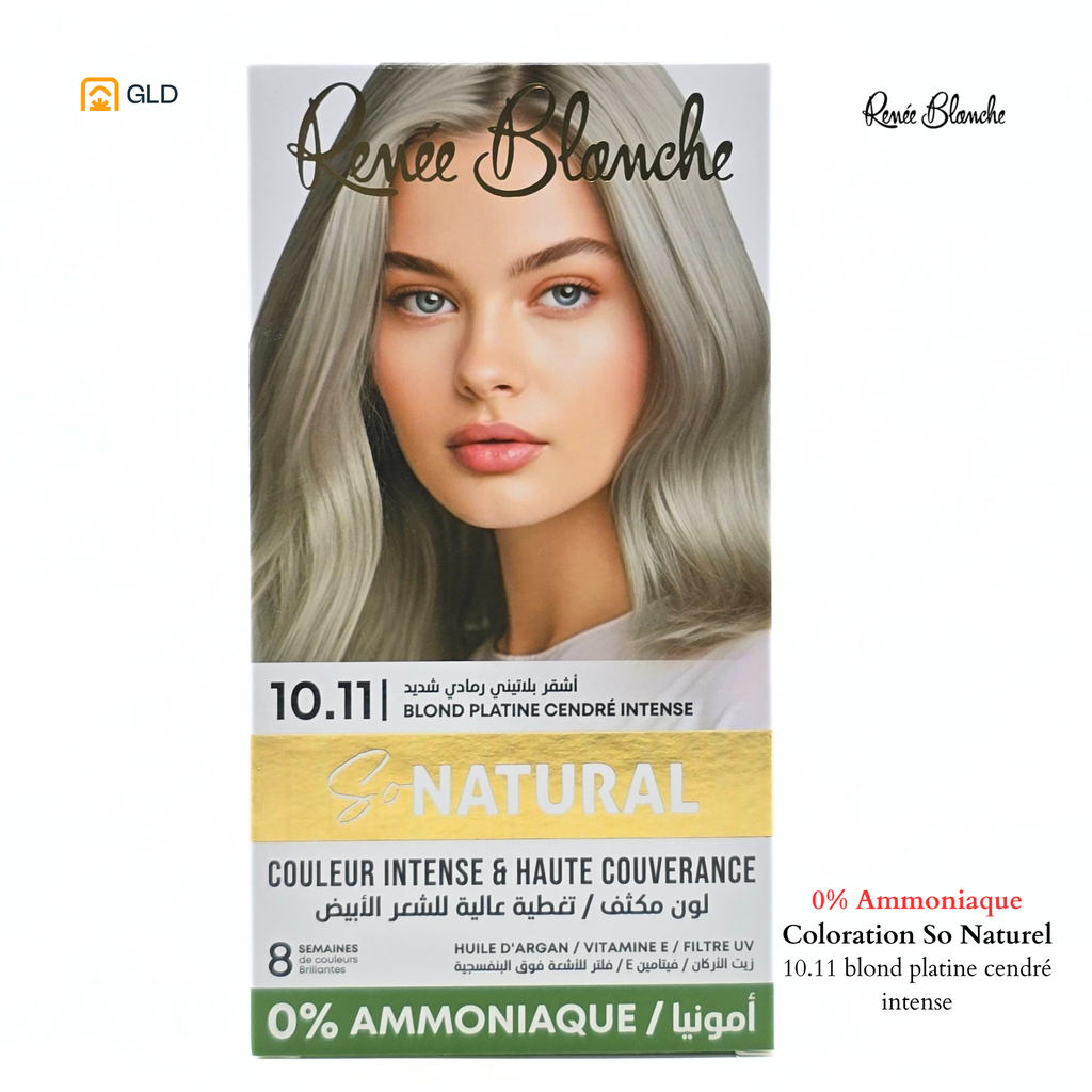 Coloration Capillaire Renée Blanche So Natural 0% Ammonique 10.11 Blond Platine Cendré Intense