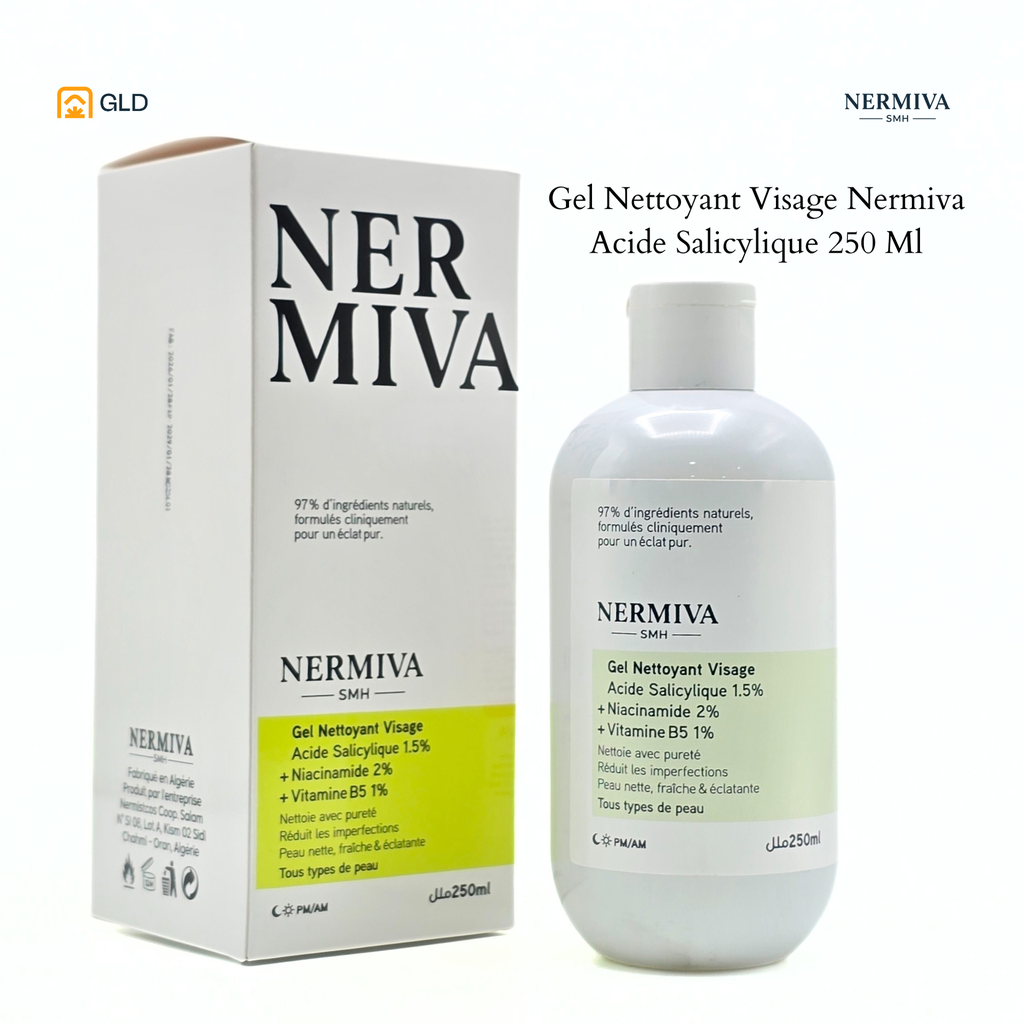 Gel Nettoyant Visage Nermiva  Acide Salicylique 250 Ml