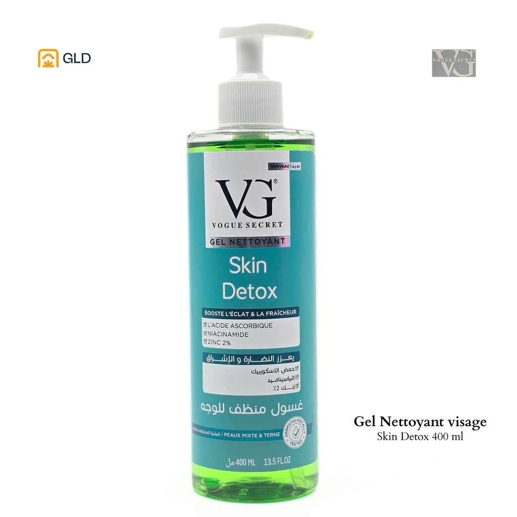 Gel Nettoyant Visage VG Skin Detox Vert 400 Ml