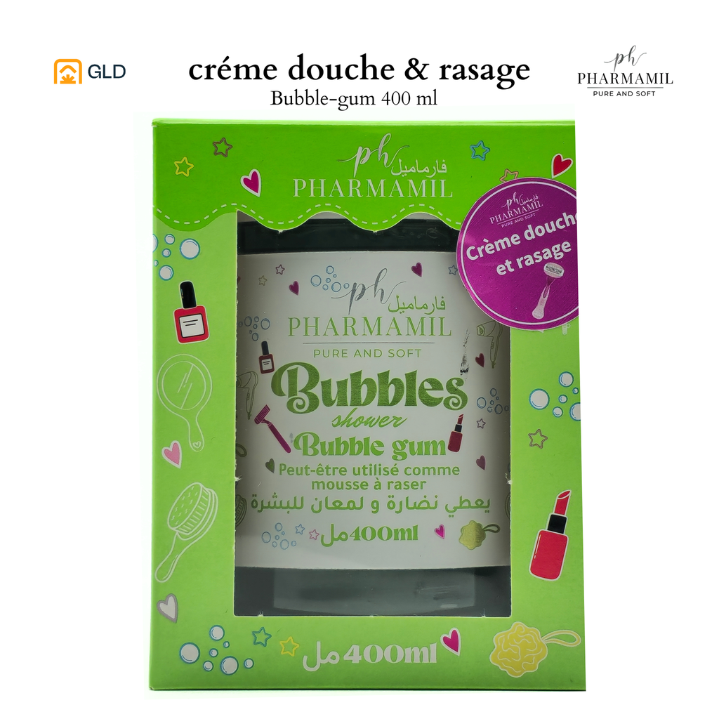 Bubbles Shower Pharmamil 400ml Bubble Gum Vert