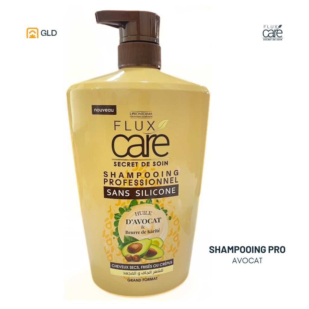  Shampooing FLUX CARE 900 mL (Avocat Et Beurre De Karite)