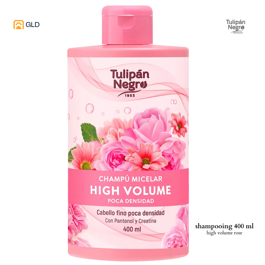 Shampooing Tulipan Negro High Volume Rose 400ML