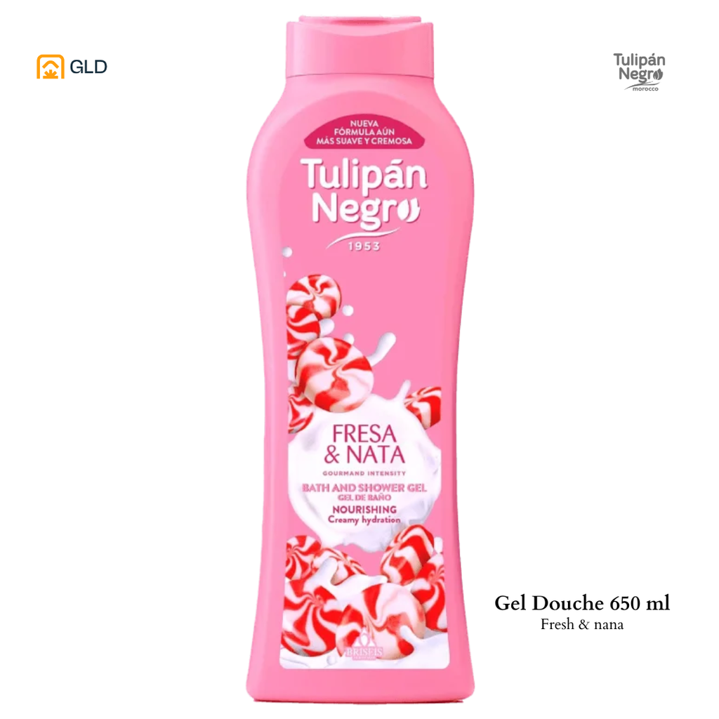 Gel Douche Tulipan Negro Fresa Y Nata 650ML   