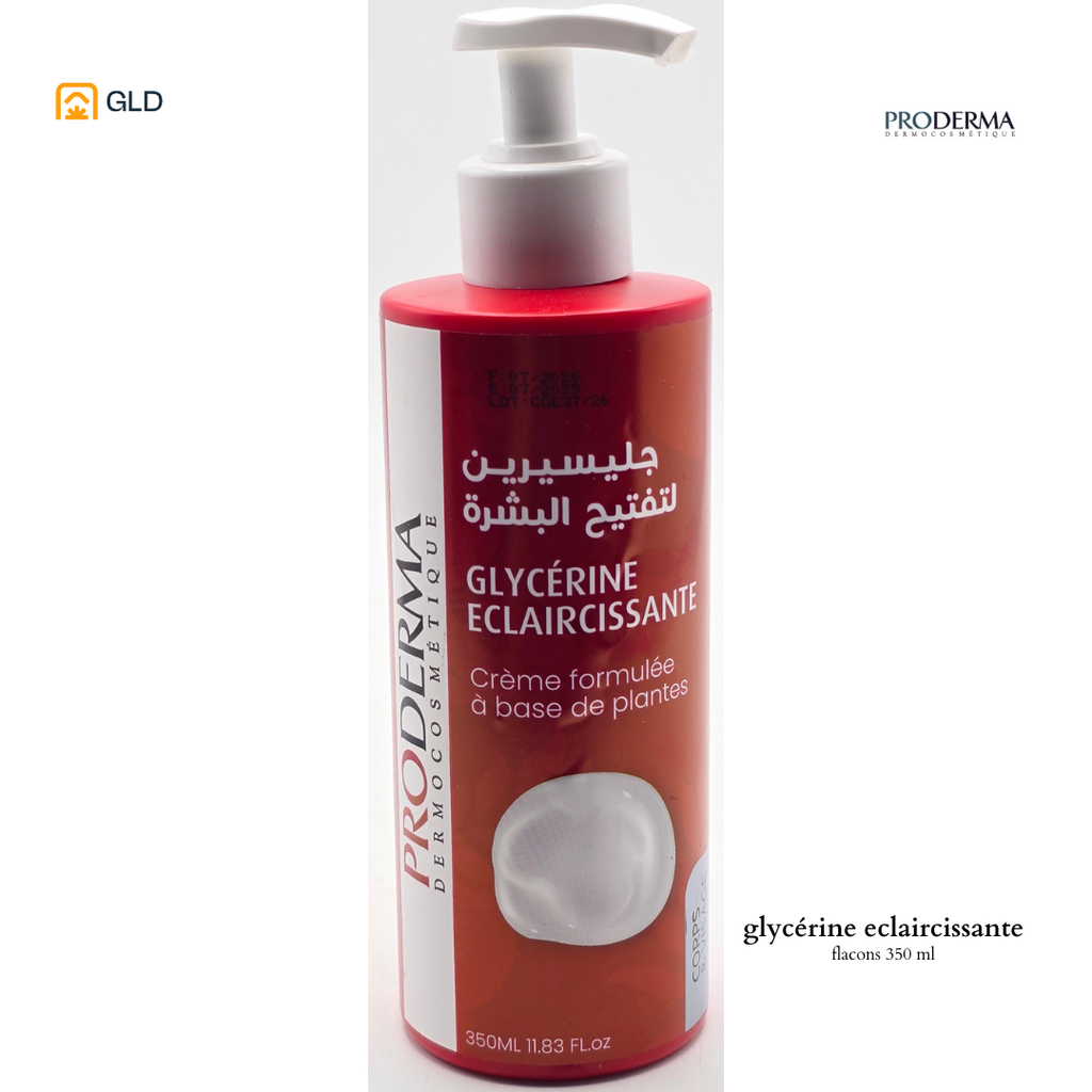 Glycerine Eclaicissante Creme Flacon Pompe  Proderma 350ML