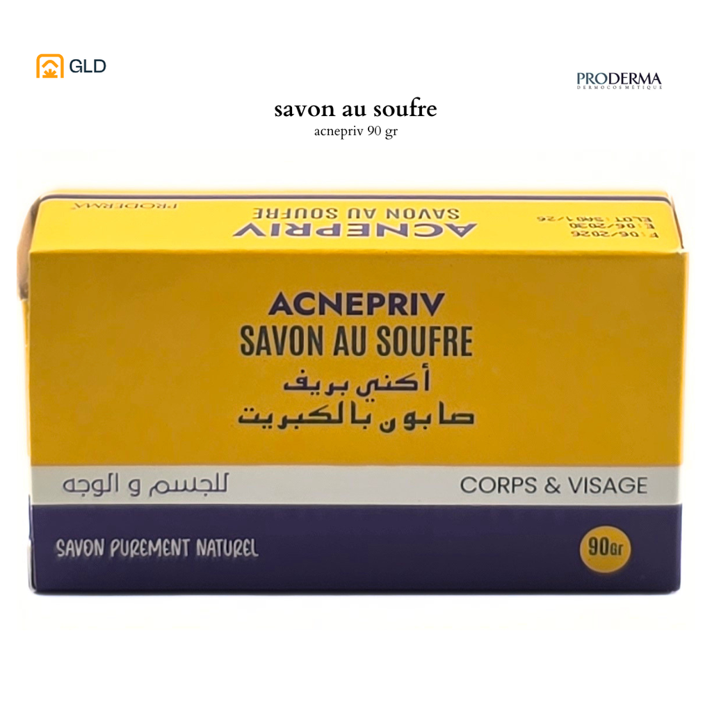 ACNE PRIV Savon Au Soufre  Proderma 90GR/Boite 