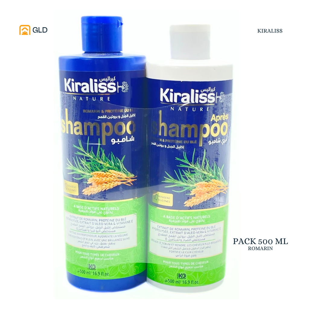 Lot Shampooing+Apres Romarin  Kiraliss 