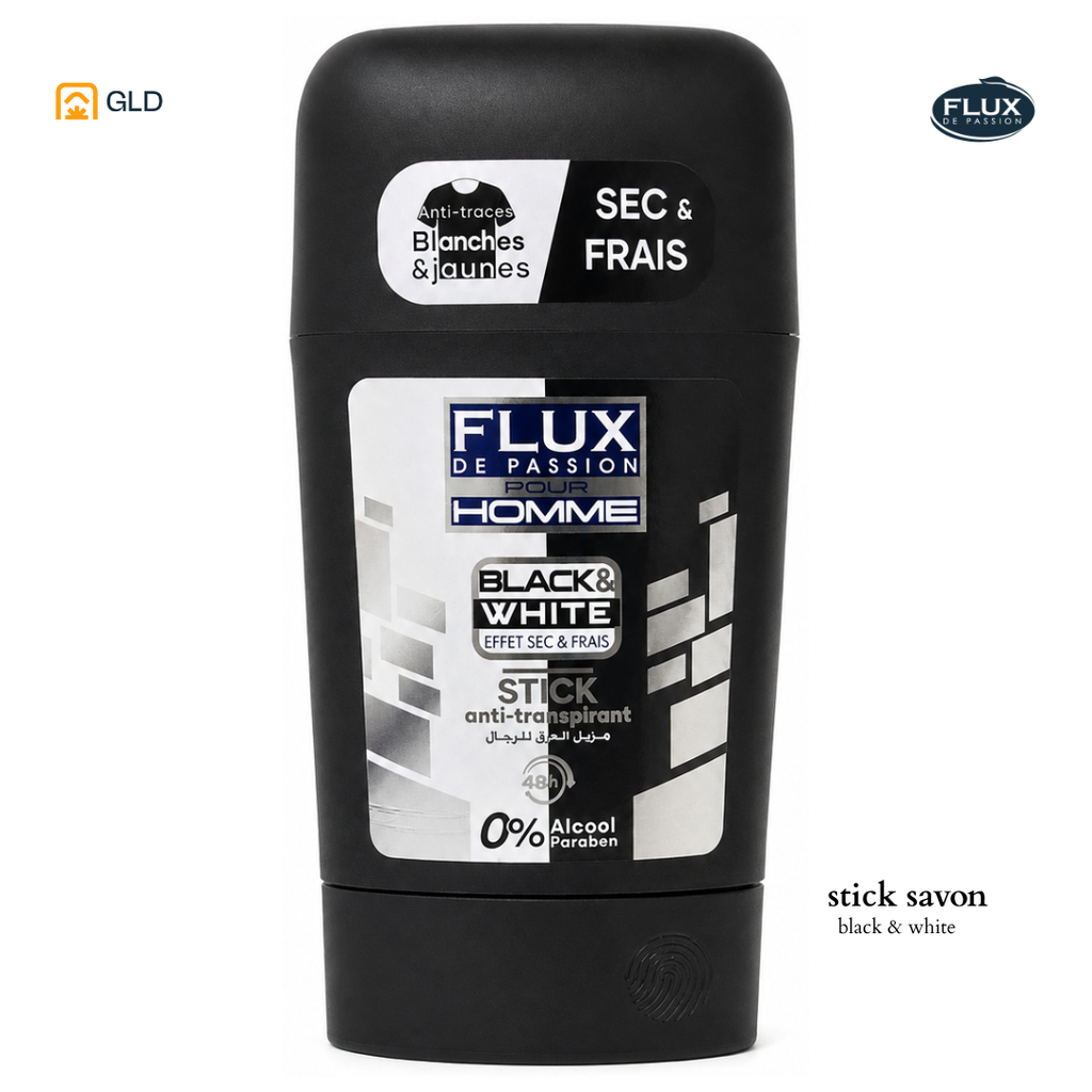 Anti-Transpirant Stick 48h FLUX de Passion Homme 50 mL (Black & White)