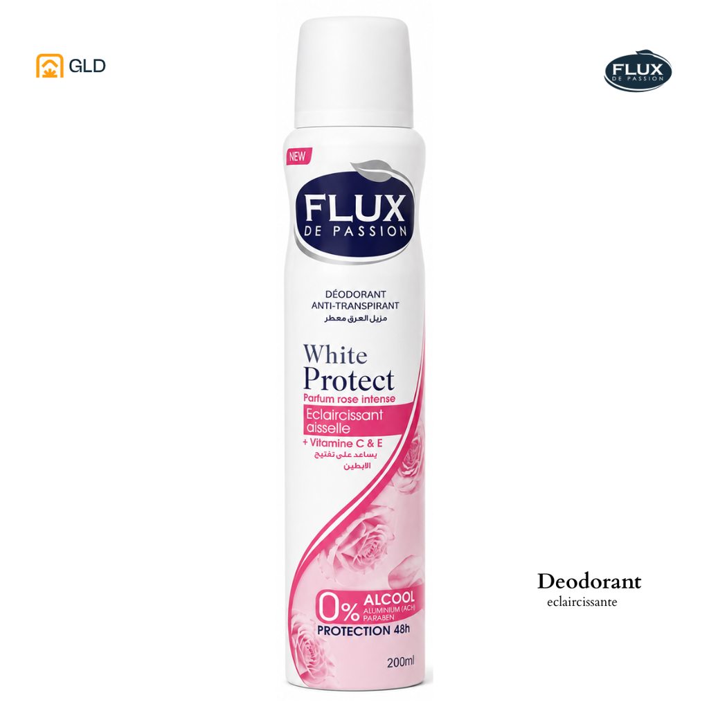 Déodorant FLUX Femme White & Protect 200 mL (Rose Intense)